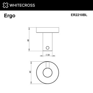 Крючок WHITECROSS Ergo ER2210NIB брашированный никель